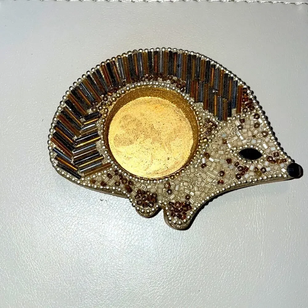Pier 1 Imports Beaded Hedgehog Tea light Candle Holders Set of 2